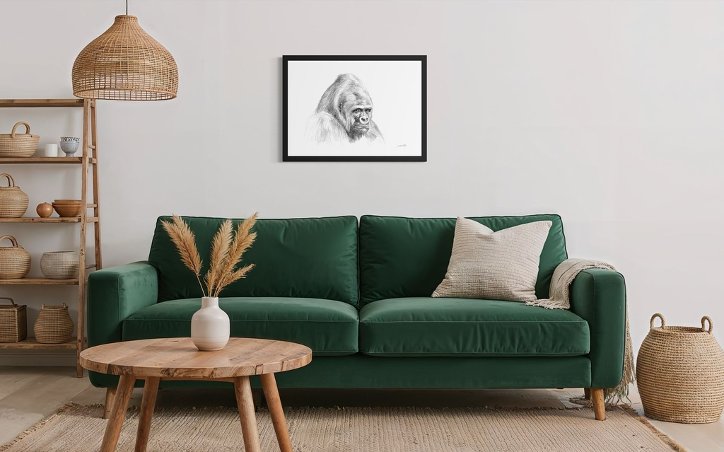 Portrait Gorille crayonné_in situ_2©Derib-Orakart.webp